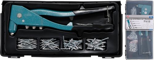 Kleště nýtovací + 60 Al nýtů, 2,4 – 4,8 mm – BGS 401