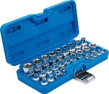 Sada nástrčných hlavic E-profil, 6,3 mm 1/4" / 12,5 mm (1/2"), E4–E24, 28dílná - BGS 70099 (1)