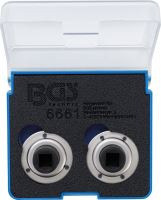Sada adaptérů pro stlačování brzdových pístů, univerzální, se 2 a 3 kolíky, 2dílná – BGS 6 Sada adaptérů pro stlačování brzdových pístů, univerzální, se 2 a 3 kolíky, 2dílná – BGS 6