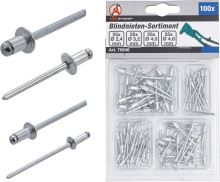 Souprava slepých nýtů, O 2,4 - 4,8 mm, 100dílná - BGS 75846 Souprava slepých nýtů, O 2,4 - 4,8 mm, 100dílná - BGS 75846