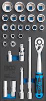 Gola sada v pěnové vložce do vozíku 1/2", 8–32 mm, 27 dílů – BGS 4126 Gola sada v pěnové vložce do vozíku 1/2", 8–32 mm, 27 dílů – BGS 4126