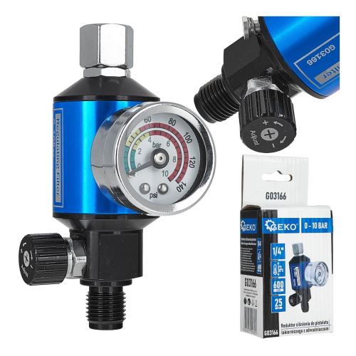 Redukční ventil pro stříkací pistoli s vodním filtrem 1/4"  - GEKO G01774