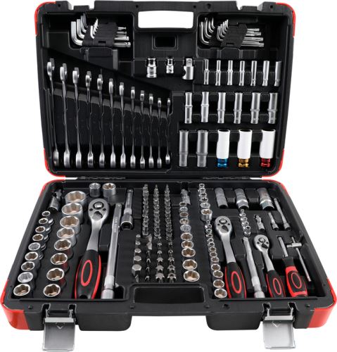Gola sada 1/4"+3/8"+1/2", 4,0 – 32,0 mm, 176 dílů, 12 x ráčnové klíče, Kraftmann BGS 15217