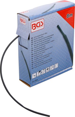Teplem smrštitelná trubička v krabici, černá, O 3,2 mm, 8 m - BGS 6923