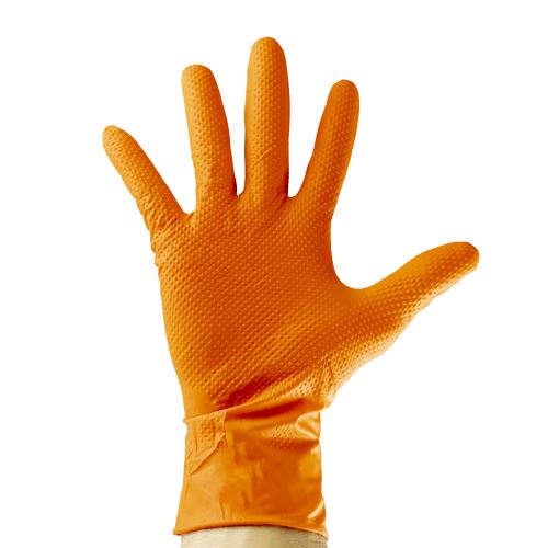 Rukavice nitrilové jednorázové, oranžové JBM