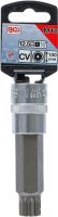 Hlavice nástrčná, délka 100 mm, 12,5 mm (1/2"), vnitřní tisícihran (pro XZN) s otvorem  - (1)