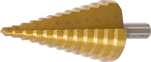 Kónický vrták,  s titanovým povrchem,  O 6 - 38 mm - BGS 74431