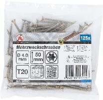 Šrouby víceúčelové, T-profil (pro Torx)  T20, 4.0 x 50 mm, 125 pcs. - BGS 80995 (2)