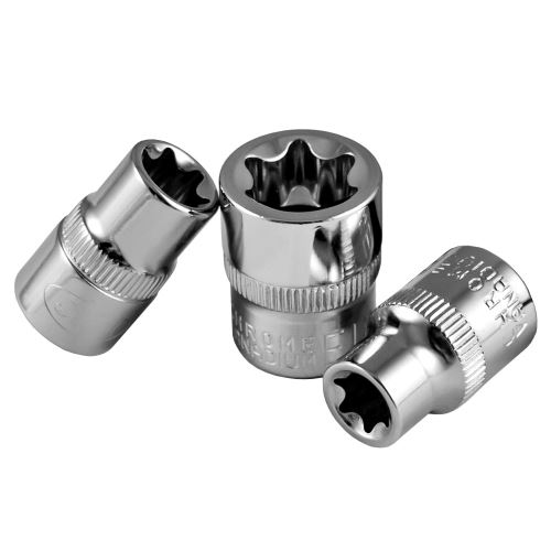 JBM Hlavice nástrčné 3/8" Torx E10 - E18,  pochromovaná