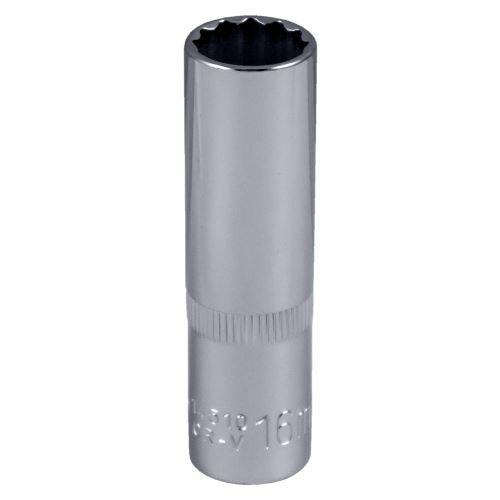 Hlavice nástrčná 1/2" mm dlouhá 12bodová zásuvka, 16 mm - chromovaná - JBM 14510