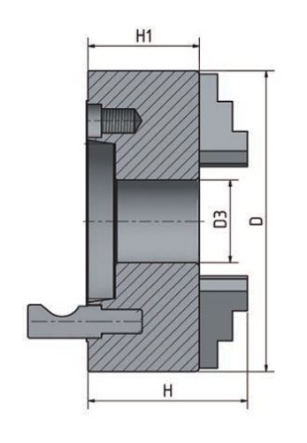 3-čelisťové sklíčidlo s centrickým upínáním o 250 mm Camlock 6