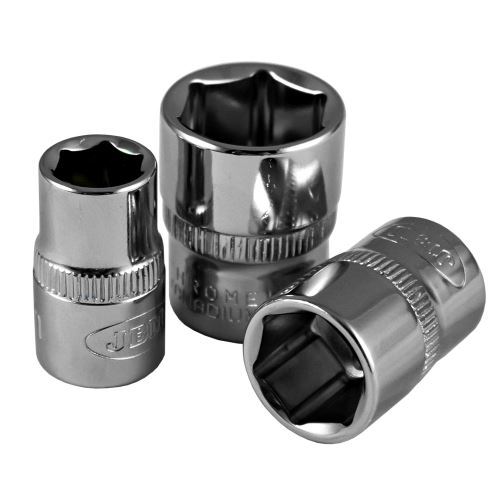 JBM Hlavice nástrčné 3/8" šestihranná zásuvka 10 - 18  mm - pochromované