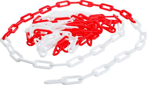 Uzavírací řetěz, červeno-bílý, Plast, 5 m - BGS 80809