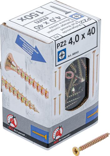 Víceúčelové šrouby, křížové PZ2, 4, 0 x 40 mm, 150 ks - BGS 88043