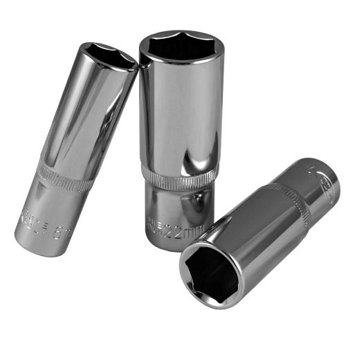 JBM Hlavice nástrčné 1/2" mm dlouhá šestihranná zásuvka, 17 -22 mm pochromované