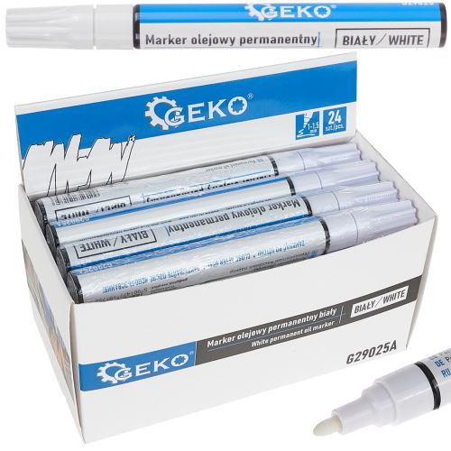 Permanentní bílý olejový popisovač - GEKO