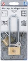 Mosazný visací zámek s prodlouženým okem, 40 mm - BGS 3103 (1)