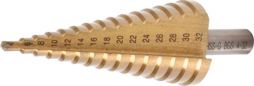 Vrták kónický, s titanovým povrchem, O 4 - 32 mm - BGS 1619