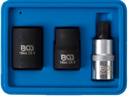 Sada hlavic na brzdové třmeny kotoučových brzd, 12,5 mm (1/2"), 3dílná - BGS 1112