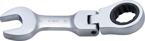 Ráčnový očkoplochý klíč, krátký, kloubový, 19 mm - BGS 6919
