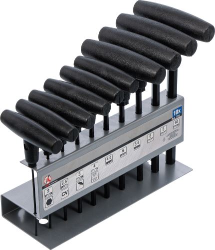 Klíče imbus 2.0 - 10,0 mm, sada 10 dílů, T rukoj. - BGS 791