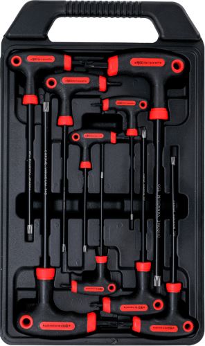 Klíče T-profil T10 - T50, s vrt., T-rukojeť, 9 dílů - BGS 7880