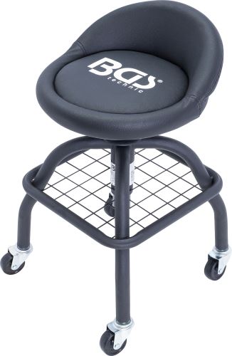 Pojízdná židle pro autoservisy | se 4 kolečky | výškově nastavitelná | 540 - 680 mm - BGS