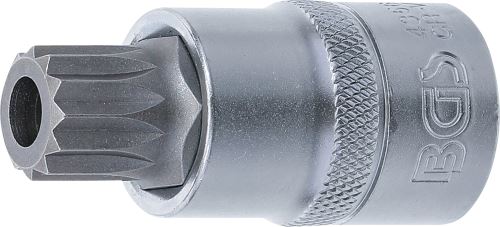 Hlavice nástrčná,  12,5 mm (1/2"), vnitřní tisícihran (pro XZN) s otvorem M16 - BGS 4356
