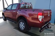 Zesílená ochranná lišta hrany kufru Ford Ranger 2012-2022 (rýhovaný hliník, černá) (6)