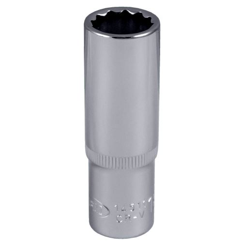 Hlavice nástrčná 1/2" mm dlouhá 12bodová zásuvka, 18 mm - pochromovaná - JBM 14511