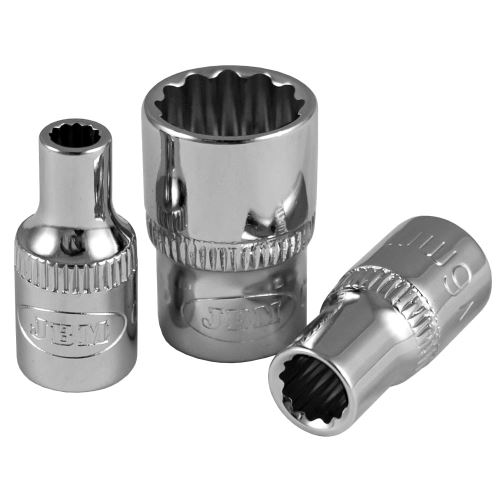 JBM Hlavice nástrčné 1/4", 4  - 14 mm, dvanáctihranné, krátk,  pochromované