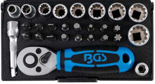 Gola sada 1/4" 5,0 – 13,0 mm, 28 dílů – BGS 2143