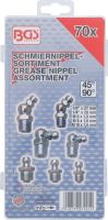 Maznice - nipl, 1/8" x27 mm - 1/4" x28 mm - M6x1,0 - M8x1,0 - M10x1,0, 70 dílů - BGS 8065- (2)