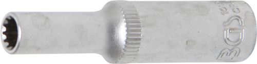 BGS Hlavice nástrčné 1/4", 4 - 13 mm,  prodloužené, "GearLock"