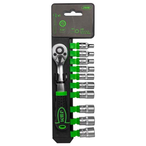 Ráčna 1/4" 72 zubů s šestihrannými zásuvkami - JBM 54030
