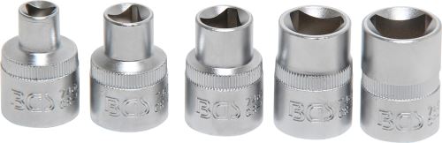 Hlavice nástrčné 1/2"  tříhranné M5-M12, sada 5 dílů - BGS 8608