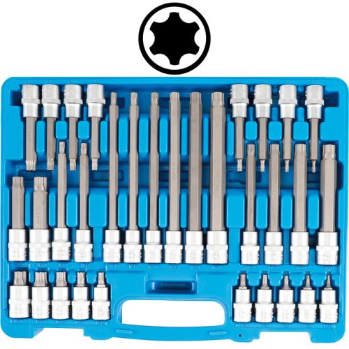 Sada nástrčných hlavic, 12,5 mm (1/2"), TP-profil (pro Torx Plus) TP20 – TP70, 32dílná - B