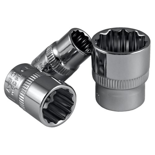 JBM Hlavice nástrčné 3/8" 12-bodová zásuvka 10 - 19 mm - pochromovaná
