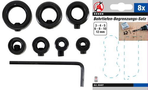 Sada pro omezení hloubky vrtání, 8dílná - BGS 50407