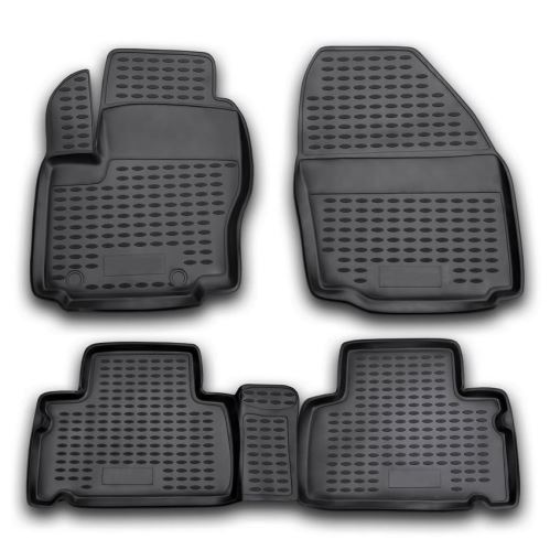 Gumové autokoberce Ford S-Max 2006-2015 (oválné fixace, rozteč fixací 25,5cm)