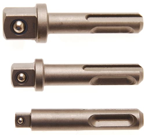 Adaptéry SDS plus pro nástavce 1/4", 3/8", 1/2", sada 3 díly – BGS 8214