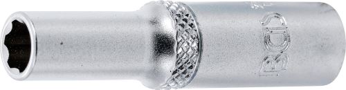 BGS Hlavice nástrčné 1/4", 4 -14 mm, prodloužené, SuperLock