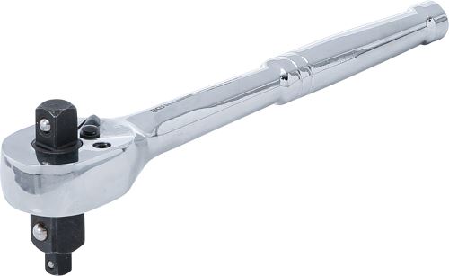 Přepínací ráčna, Masivní ocel, jemné ozubení, 3 v 1,  1/4", 3/8", 1/2" - BGS 71015