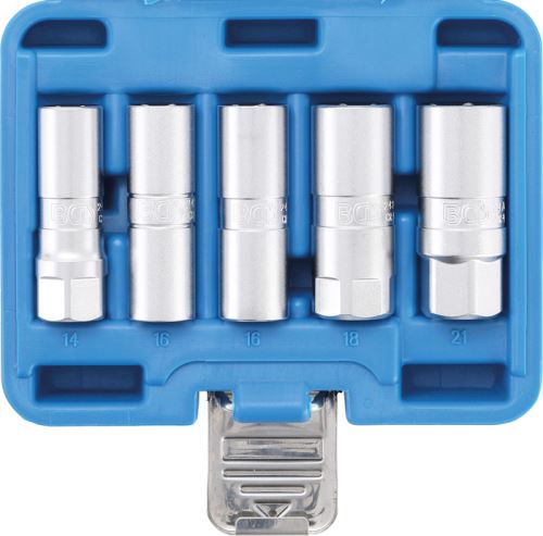 Sada nástrčných hlavic na zapalovací svíčky, šestihranných, 12,5 mm (1/2"), 14–21 mm, 5 -