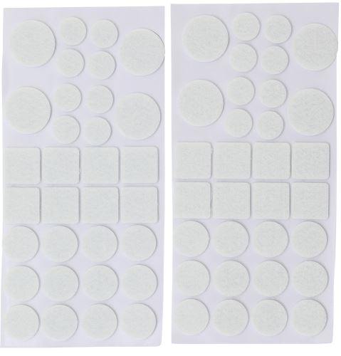 Filcové podložky pod nábytek, bílé, 64 kusů - BGS 80701