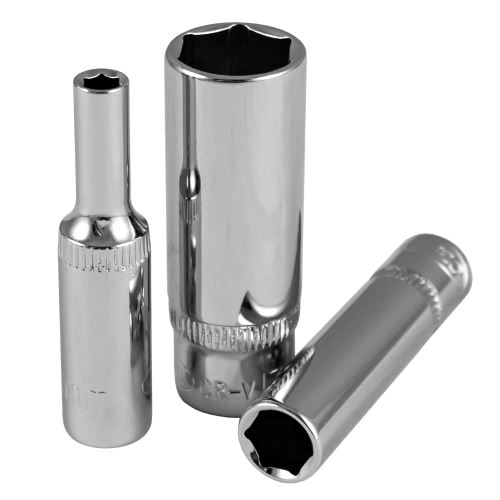 JBHlavice nástrčné 1/4" 50 mm dlouhé, šestihranná zásuvka - 4 - 10 mm - pochromovaná