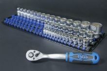 Sada kolejnic pro nástrčné hlavice, s 80 klipy, pro hlavice 6,3 mm (1/4"), 10 mm (3/8"), - (3)