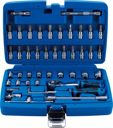 Gola sada 1/4" 4,0-14,0 mm, T-profil s vrt., 46 dílů – BGS 2146