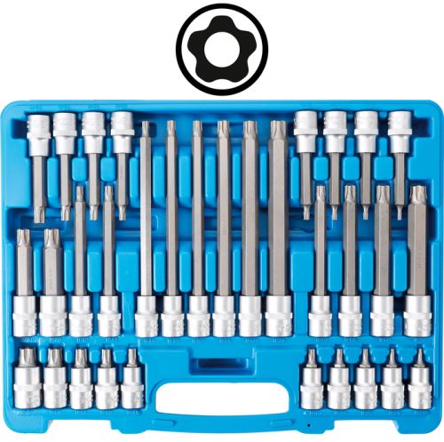 Sada nástrčných hlavic, 12,5 mm (1/2"), TP-profil (pro Torx Plus) s otvorem TP20 – TP70  -