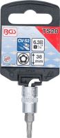 BGS Hlavice zástrčné 1/4", 10 - 50 mm. TS-Profil  s vrtáním (5)